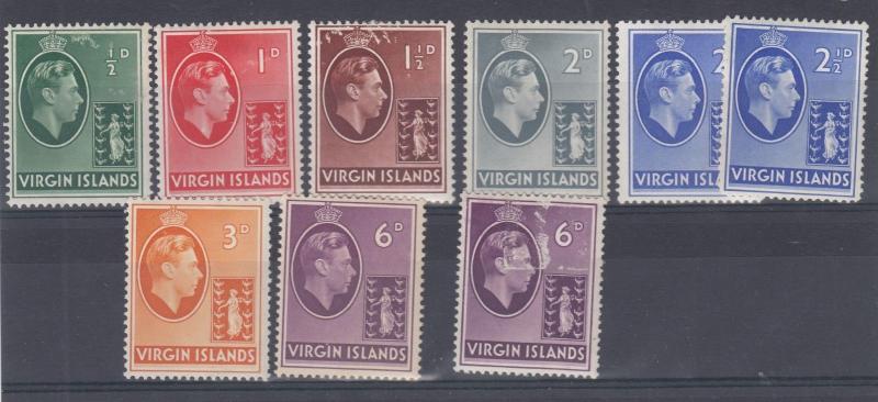 Virgin Islands KGVI 1938 Set To 6d MNH/MLH J3360