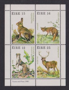 Ireland   #480-483a  MNH   1980   sheet fox hare deer