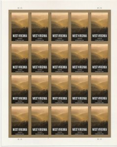 US 4790a Statehood West Virginia imperf NDC sheet 20 MNH 2013