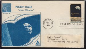 1969 Apollo 8 Sc 1371 FDC Houston TX, ATA Space Unit cachet