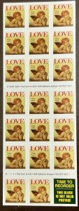 2949a  Love & Cherub MNH Non-denominated (32c) Pane of 20 1995 LOVE STAMPS