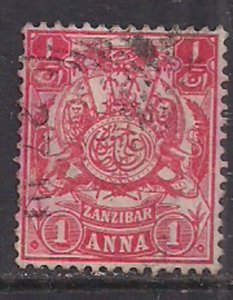 Zanzibar 1904 KEV11 1 anna Red used SG 211 ( H792 )