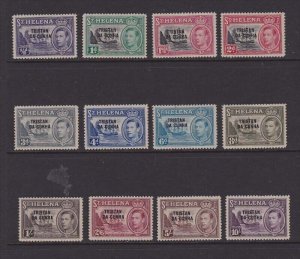 Tristan Da Cunha 1952 OPTD on ST.HELENA stamps SG 1-12 set  MH