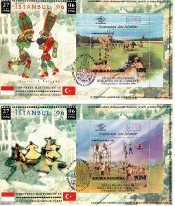 Indonesia 1996 Sc 1662I-J souvenir sheets FDC-2