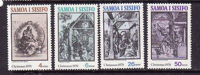 Samoa-Sc#495-8-Unused NH set-Christmas-Durer-1978-