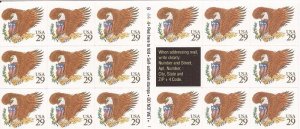 US Stamp 1992 29c Eagle w/Brown Value & USA 17 Stamp Booklet #2595a