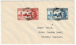 Grenada 1947 Dunfermline cancel on cover to England