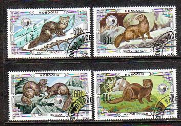 Mongolia Animals 1510-1513 CTO  VF NH