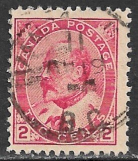 CANADA 1903-08 KEDVII 2c Portrait Issue Sc 90 VFU