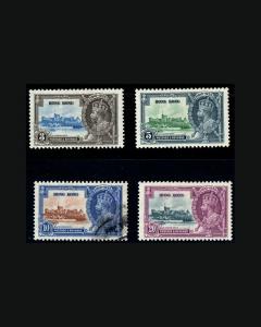 VINTAGE: HONG KONG 1935, OG LHR,LT ADH  SCOTT # 147-150 $58 LOT #5559