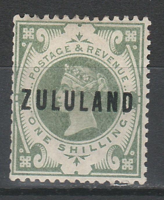 ZULULAND 1888 QV GREAT BRITAIN OVERPRINT 1/-