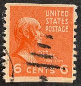 US #846 Used Coil F/VF - 6c John Quincy Adams 1939 [B16.4.4]