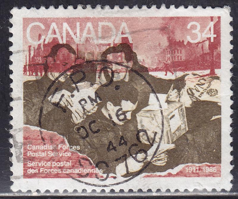 Canada 1094 USED 1986 Soldiers Handling Mail 34¢