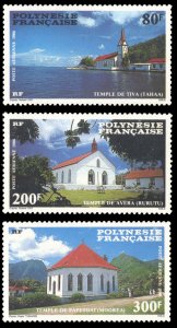 French Polynesia 1986 Scott #C221-C223 Mint Never Hinged