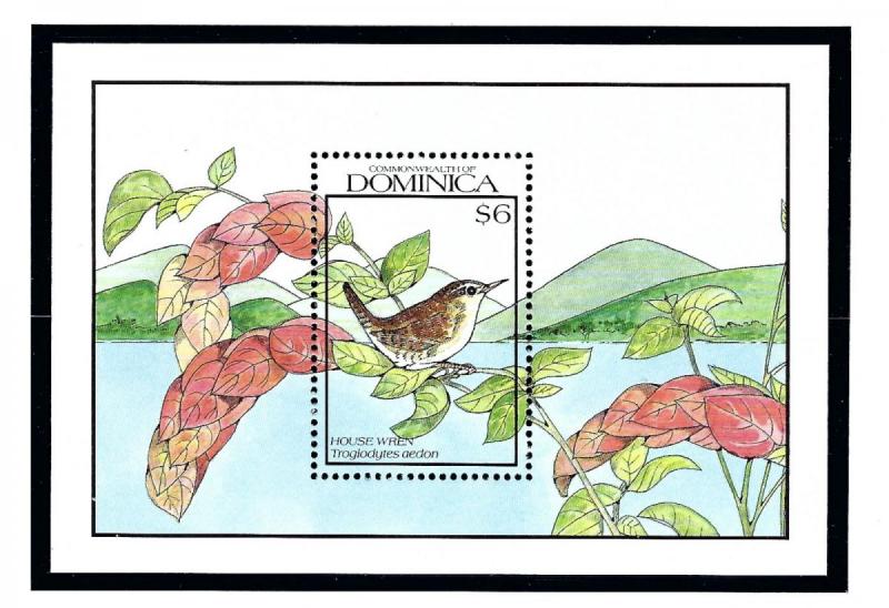 Dominica 1249 MNH 1990 Birds S/S