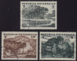 Austria - 1962 - Scott #685-687 - used - Lowland Forests