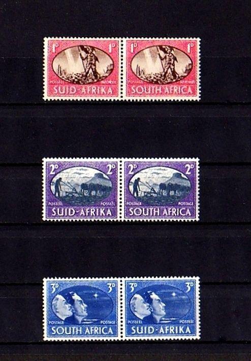 SOUTH AFRICA - 1945 - PEACE  ISSUE - VICTORY - HOPE - 3 X MINT - MNH PAIRS!