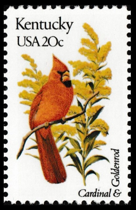 1969A Kentucky Birds and Flowers MNH single bullseye perf 11.25 x 11