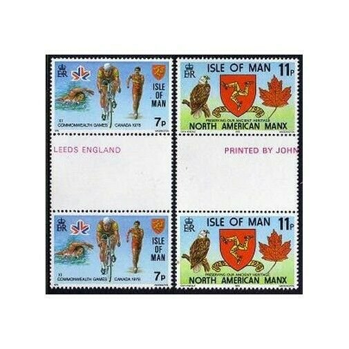 Isle of Man 139-140 gutter,MNH.Michel 131-132. Commonwealth Games,1978.Bicycling