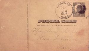 United States Massachusetts Townsend 1909 circle of wedges  Postal Card  Some...