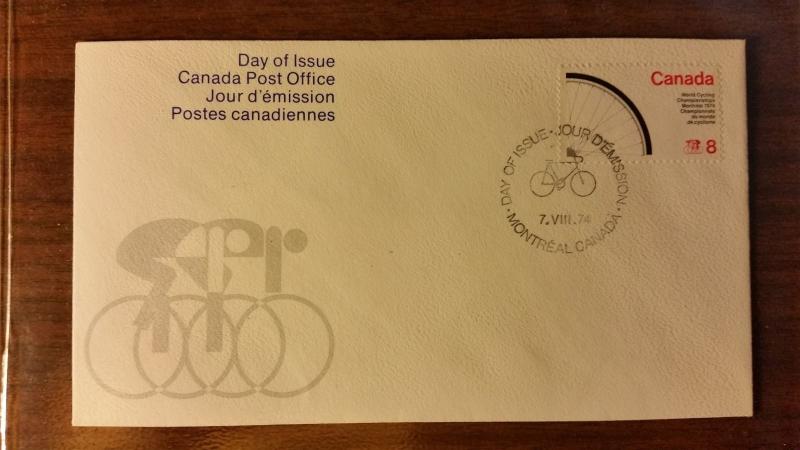 WORLD CYCLING CHAMPIONSHIPS CANADA FDC 1974 8c FREE US SHIPPING