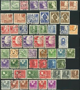 500+ SWEDEN Postage Stamps Collection EUROPE 1941-1970 Used