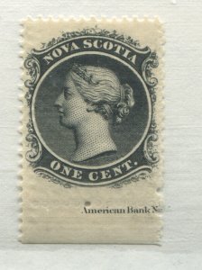 Nova Scotia 1860 1 cent unmounted mint NH with selvage