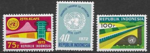 Indonesia 813-15   1972   set 3  Fine mint NH