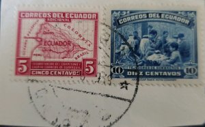 OH) ECUADOR, FRAGMENT, SOCIAL SECURITY OF THE FARMER AND POST OFFICE OF GUAYAQUI