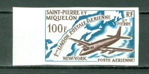 ST.PIERRE & MIQUELON 1964 IMPERFORATED AIR  #C28...MNH