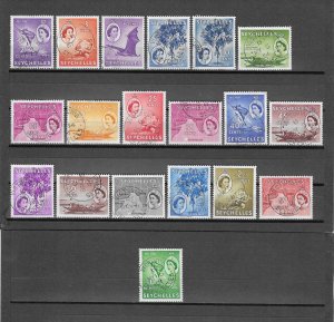 SEYCHELLES 1954/61 SG 174/188 USED £55