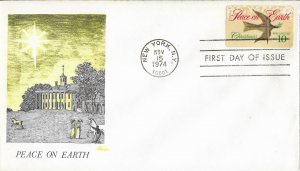 1974 FDC, #1552, 10c Christmas, Bazaar