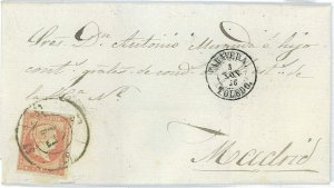 P0145 - SPAIN - POSTAL HISTORY - #48 on cover from TALAVERA Wheel of Car 57-