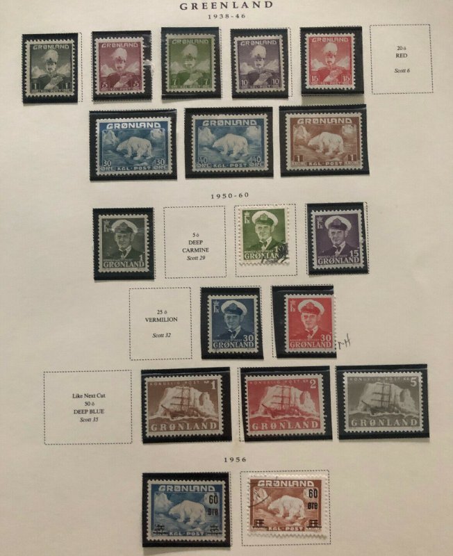 Great Greenland Stamp Collection Lot MXE