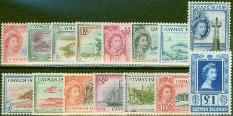 Cayman Islands 1953-59 set of 15 SG148-161a V.F MNH