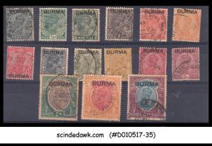 BURMA - SELECTED KGVI STAMPS - OVERPRINTED - 15V - USED