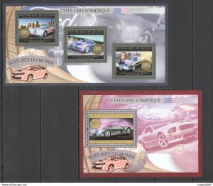 2012 Guinea Transport Motos Usa Cars Automobiles Kb+Bl ** Bc002