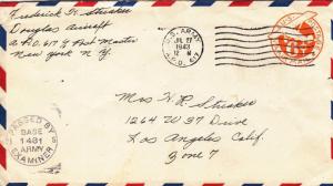 1943, APO 617, Gura, Eritrea to Los Angeles, CA, See Remark (M3075)