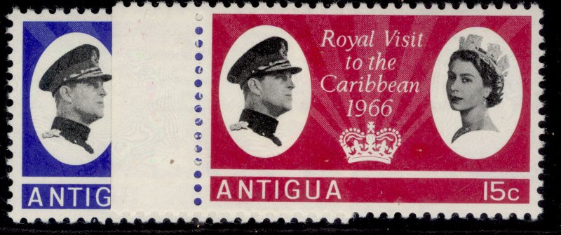 ANTIGUA QEII SG174-175, 1966 Royal visit set, NH MINT.