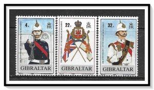 Gibraltar #545-547 Anniversary Of Regiment Set MNH