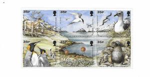 South Georgia 1998 Flora & Fauna Reindeer Birds Penguin Sheet MNH C1