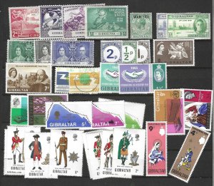 GIBRALTAR 1938-1969 COLLECTION OF 100+ STAMPS MOSTLY MINT INCLUDING S.G. 121-131