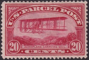 Sc# Q8 U.S. 1913 Aeroplane carrying mail 20¢ MMH remnant CV $110.00