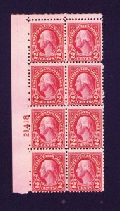 US Plate Block Sc #634 2c Washington [8] Electric Eye  MNH F/VF Left  21418