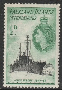 Falkland Islands Deps Scott 1L19 - SG G26, 1954 Ships 1/2d MH*