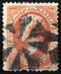 #163 15c Yellow Orange 1873 VF Used