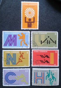 Cuba Sc# 1715-1721  SUMMER OLYMPIC GAMES Munich CPL SET of 7  1972  used / cto