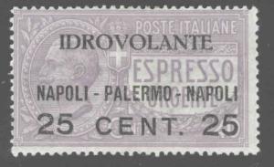 ITALY Scott C2 MH*  airmail 1917 overprint CV $24