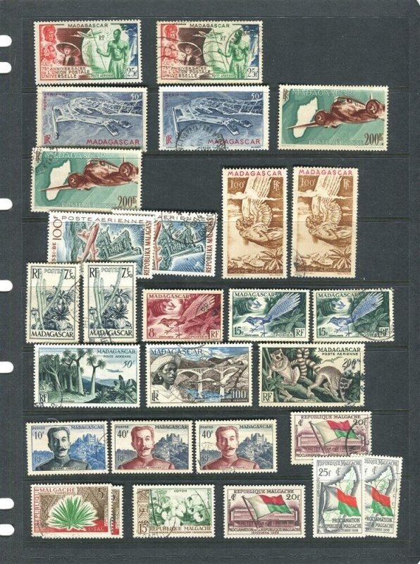 FRENCH COLONIES; 1960-70s Pictorial/Thematic issues Mint & used LOT, Madagascar 