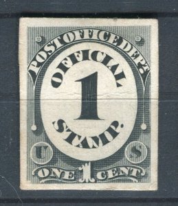 USA; 1870 early classic IMPERF Official PROOF of 1c. value on Thick paper